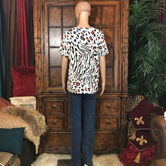Iman Global Animal Symphony Print Jersey Top - Picture 8 of 16